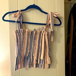 Stripe bow tie crop top size small never worn